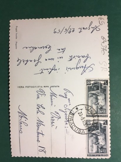 Cartolina Augusta - Marmist - 1959