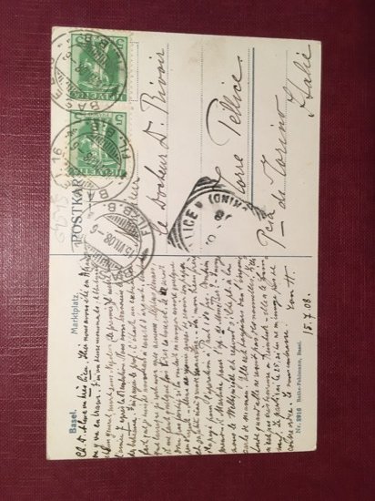 Cartolina Basel - Marktplatz - 1908