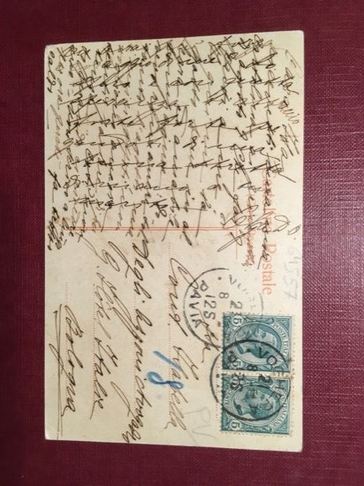 Cartolina Un Saluto da Voghera - Castello Medioevale -- 1925