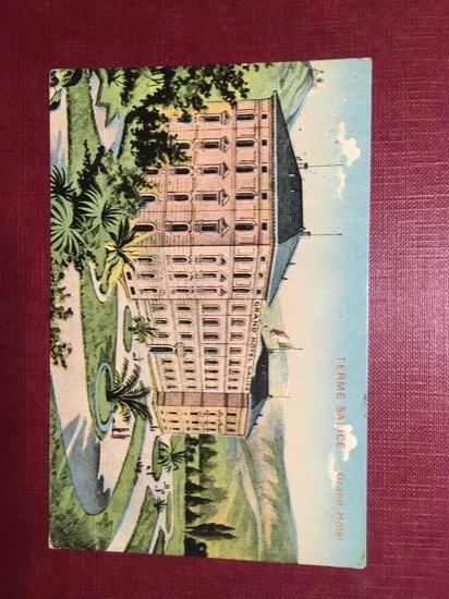 Cartolina Terme Salice - Grand Hotel - 1923