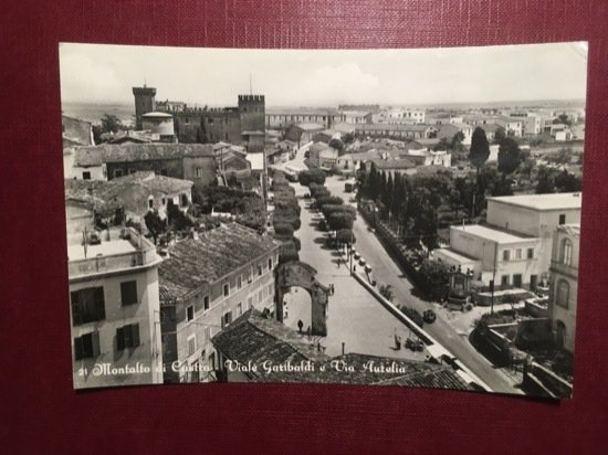 Cartolina Montalto di Castro - Viale Garibaldi e Via Aurelia …