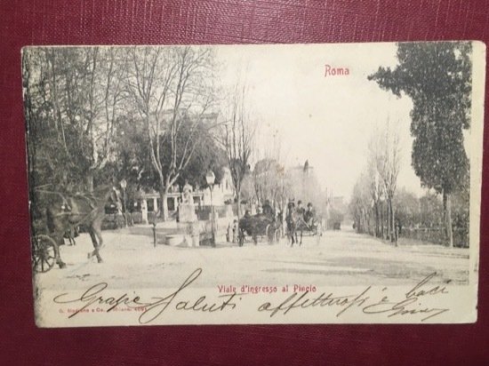 Cartolina Roma - Viale d'Ingresso al Pincio - 1930