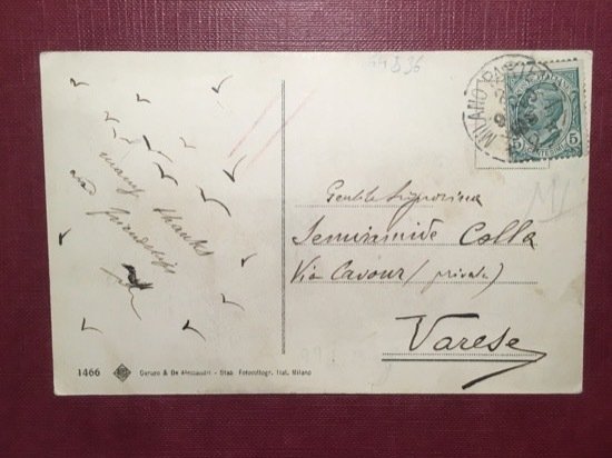 Cartolina Milano - Monumento a Leonardo Da Vinci - 1915