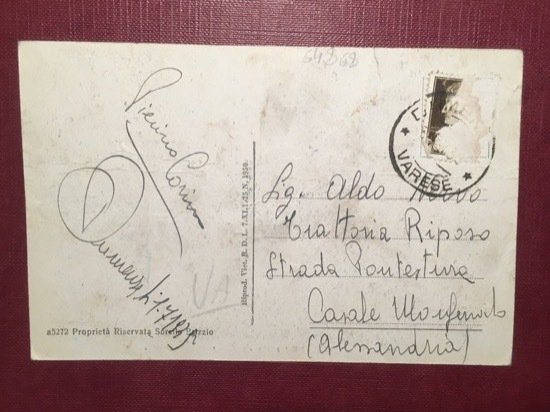 Cartolina Dumenza vista Da Rumo - 1939