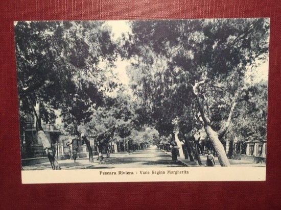 Cartolina Pescara Riviera - Viale Regina Margherita - 1935