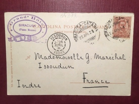 Cartolina Siracusa - Latomia dei Cappuccini - 1926