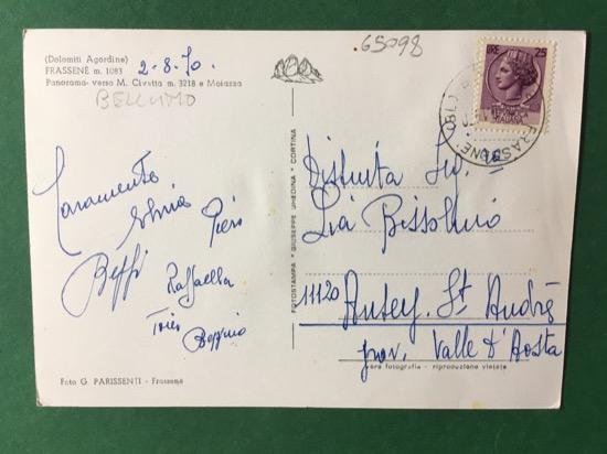 Cartolina Dolomiti Agordine - Frassene - Panorama - 1970