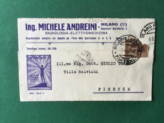 Cartolina Ing. Michele Andreini - Milano - Radiologia - Elettromedicina …