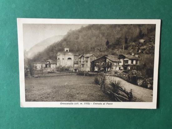 Cartolina Groscavallo - Entrata al Paese - 1946