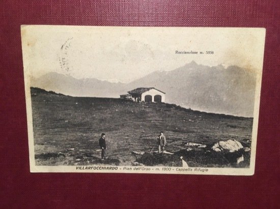 Cartolina Villafocchiardo - Pian dell'Orso - Cappella Rifugio - 1936