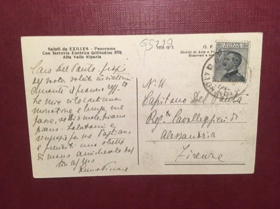 Cartolina Saluti da Exilles - Panorama - Con Ferrovia Elettrica …