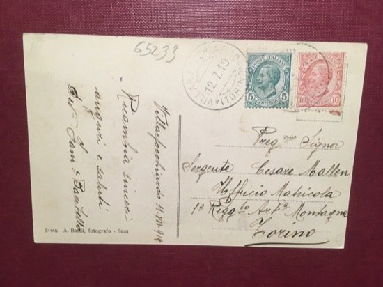 Cartolina Villarfocchiardo - Castello Rumiano - 1919