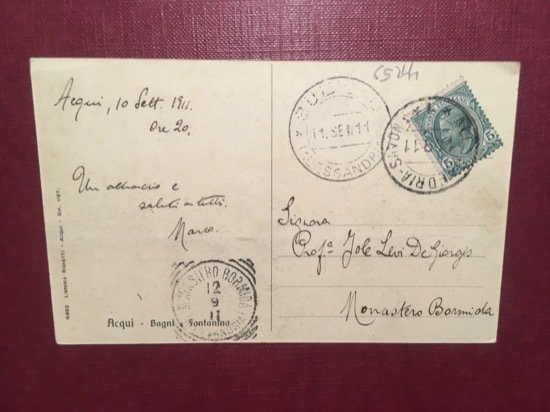 Cartolina Acqui - Bagni Fontanino - 1911