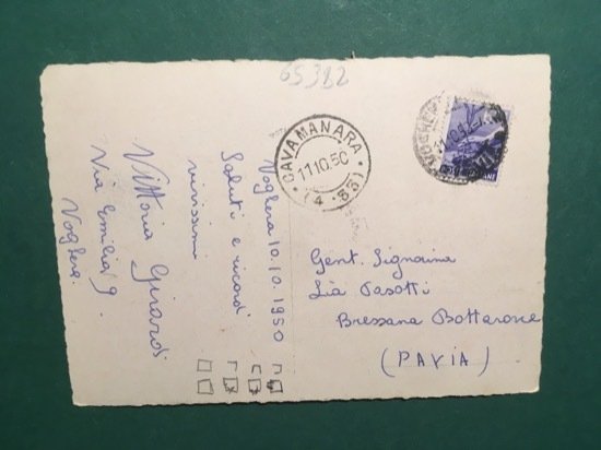 Cartolina Voghera - Giardini di Piazza Meardi - 1950