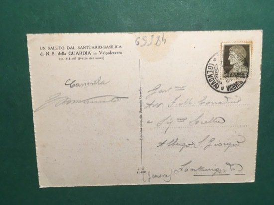 Cartolina Santuario - Basilica di N.S della Guardia sul Monte …