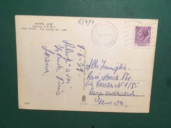 Cartolina Motel Agip - Gestione S.E.M.I. - Roma - 1971