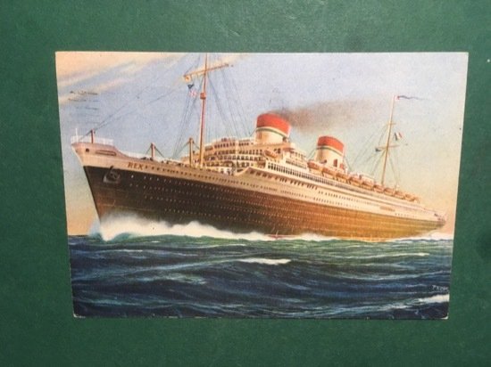 Cartolina Italia - Società di Navigazione- Rex - 1948