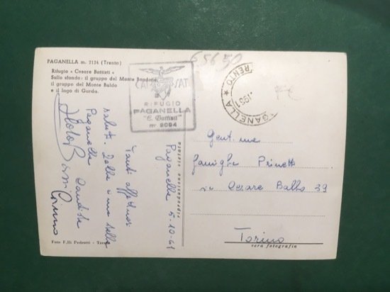 Cartolina Paganella - Trento - Rifugio Cesare Battisti - 1961