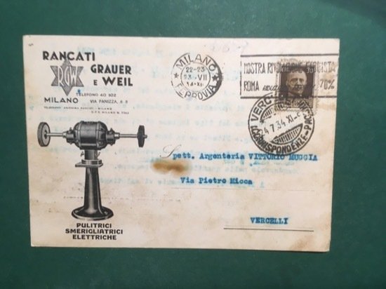 Cartolina Rancati Grauer e Weil - Milano - 1934