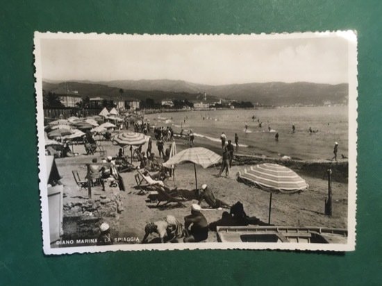 Cartolina Diano Marina - La Spiaggia - 1939