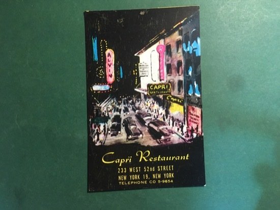 Cartolina Capri Restaurant - West 52 nd Street - New …