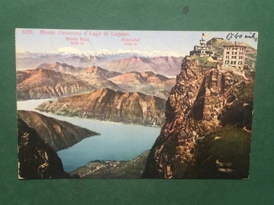 Cartolina Monte Generoso e Lago di Lugano - 1909