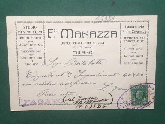 Cartolina Studio i Scoltura - Monumenti - Busti Statue - …