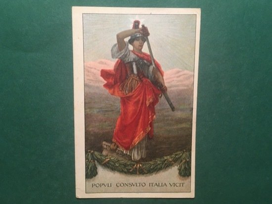 Cartolina Popolo Consulto Italia Vicit - 1915 ca.