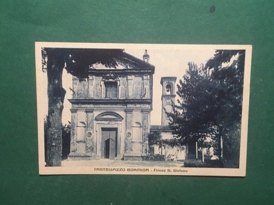 Cartolina Castellano Bormida - Chiesa S. Stefano - 1930 ca.