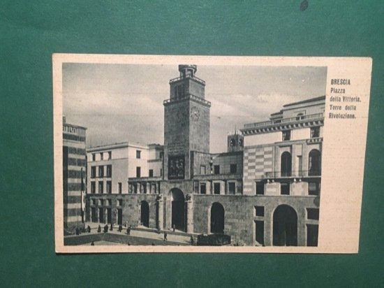 Cartolina Brescia - Piazza della Vittoria - Torre della Rivoluzione …