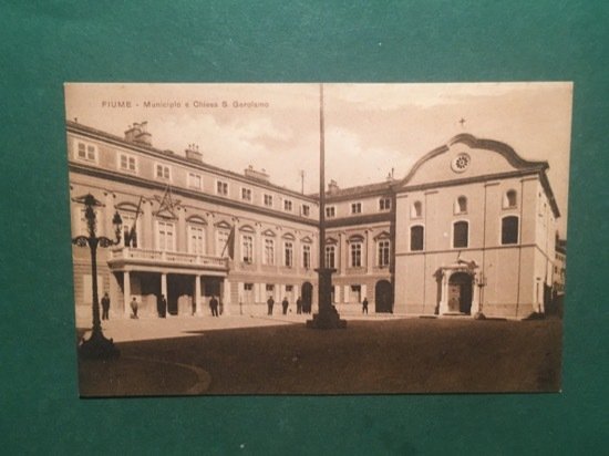 Cartolina Fiume - Municipio e Chiesa S Gerolamo - 1930 …