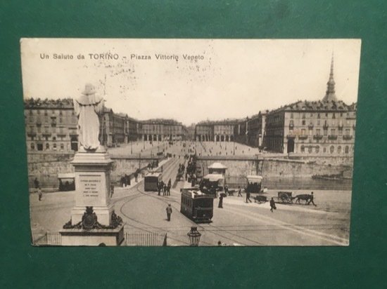 Cartolina Un Saluto da Torino - Piazza Vittorio Veneto - …