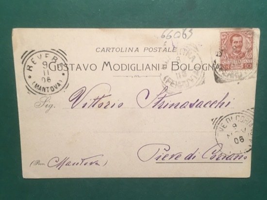 Cartolina Gustavo Modigliani Bologna - 1906