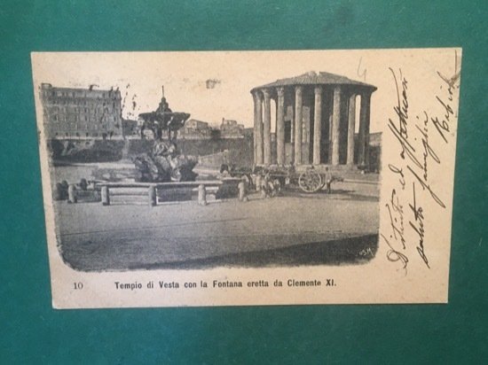 Cartolina Tempio di Vesta con La Fontana Eretta da Clemente …