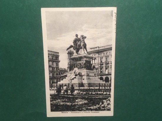 Cartolina Milano - Monumento a Vittorio Emanuele - 1921