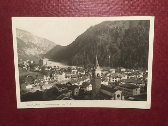 Cartolina Pontebba - Panorama - 1938