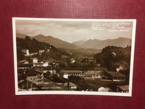 Cartolina Biella - Imbocco Valle Cervo - 1935