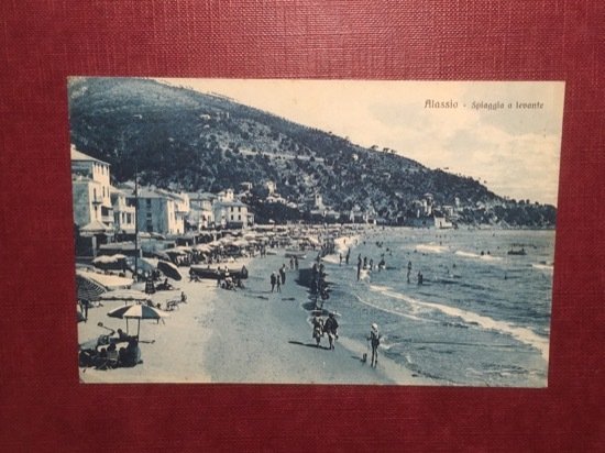 Cartolina Alassio - Spiaggia di Levante - 1931