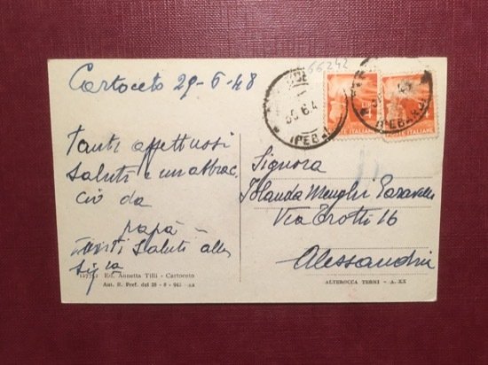 Cartolina Cartoceto - Pesaro - Panorama - 1948