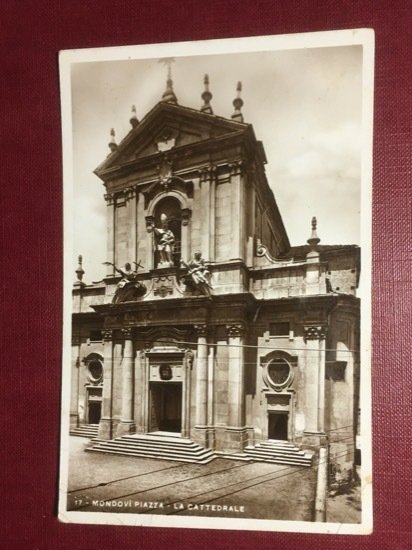 Cartolina Mondovì Piazza - La Cattedrale - 1950