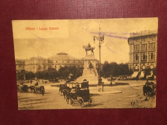 Cartolina Milano - Largo Cairoli - 1906
