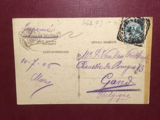 Cartolina Milano - Largo Cairoli - 1906