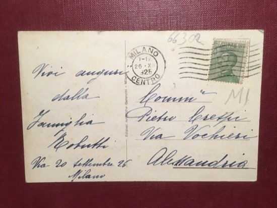 Cartolina Milano - Piazza Duomo - Portici Settentrionali - 1925