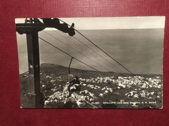 Cartolina Anacapri Vista dalla Seggiovia di M. Solaro - 1954