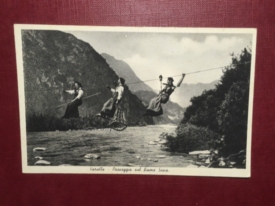 Cartolina Varallo - Passeggio sul Fiume Sesia - 1920 ca.