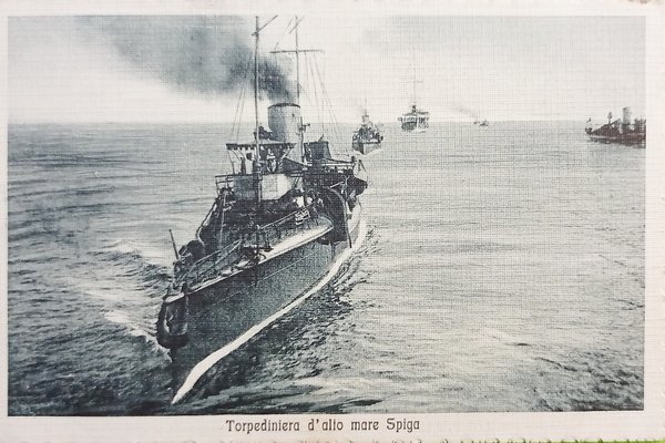 Cartolina Marina Militare WWI - Torpediniera d'alto mare Spiga - …