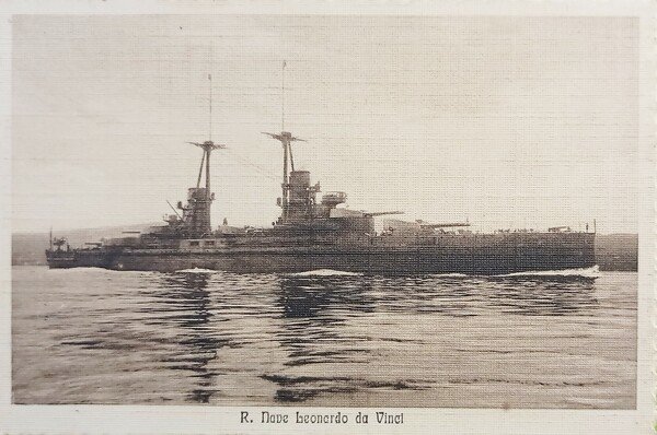Cartolina Marina Militare WWI - Regia Nave Leonardo da Vinci …