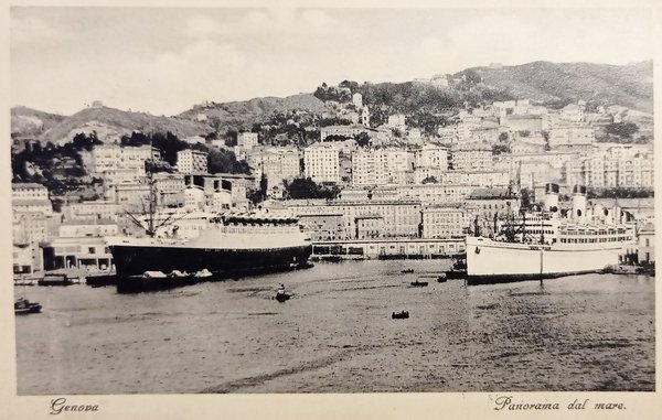 Cartolina - Genova - Panorama dal mare - 1930 ca.