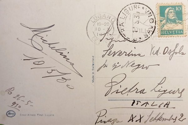 Cartolina - Svizzera - Lugano - Paradiso - 1930
