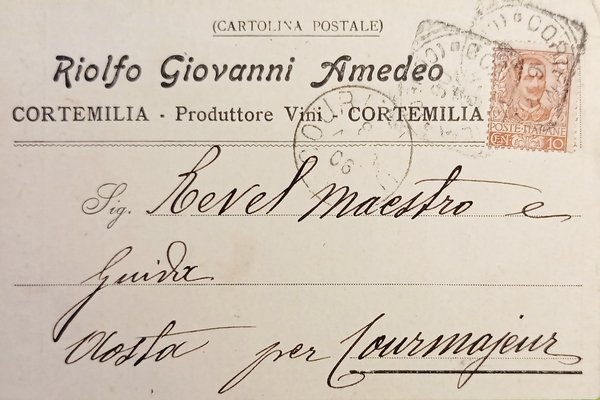 Cartolina Pubblicitaria - Vini - Riolfo Giovanni Amedeo - Cortemilia …